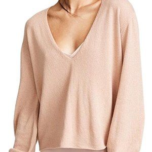 Ryan Roche V Neck Cashmere Nude / Light Camel Sweater